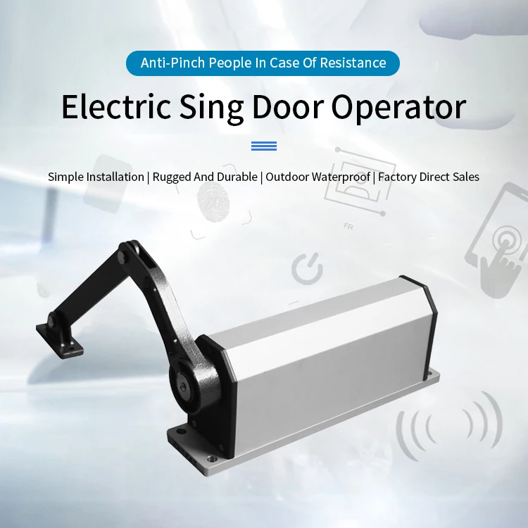 فتاحة باب متأرجحة أوتوماتيكية من سبائك الألومنيوم، محرك بوابة كهربائي، منتج التحكم في الوصول بدون تلامس