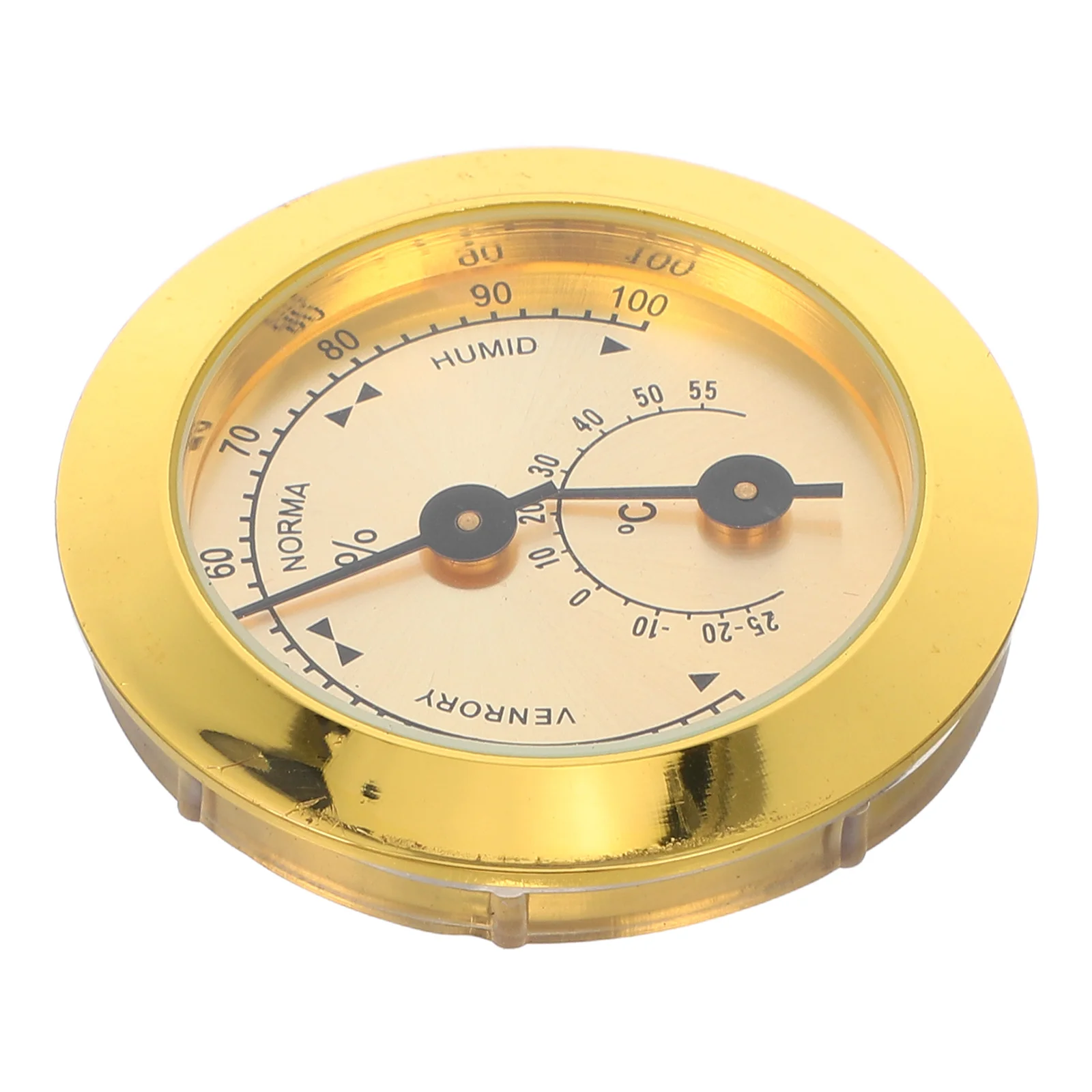 

Cigar Hygrometer Cabinet Humidity Temperature Gauge Monitor Thermometer Abs Round