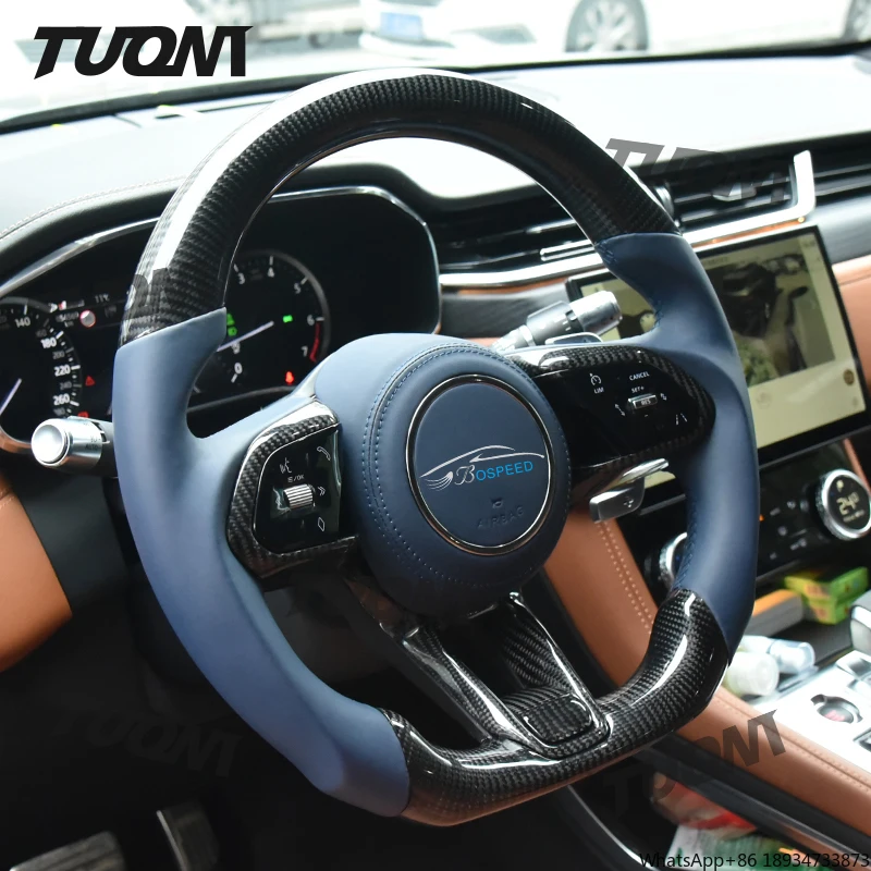 Customized Leather Steering Wheel For Jaguar XF XE XJ F-TYPE XK xfl XF XE F-PACE Carbon Fiber Steering Wheel