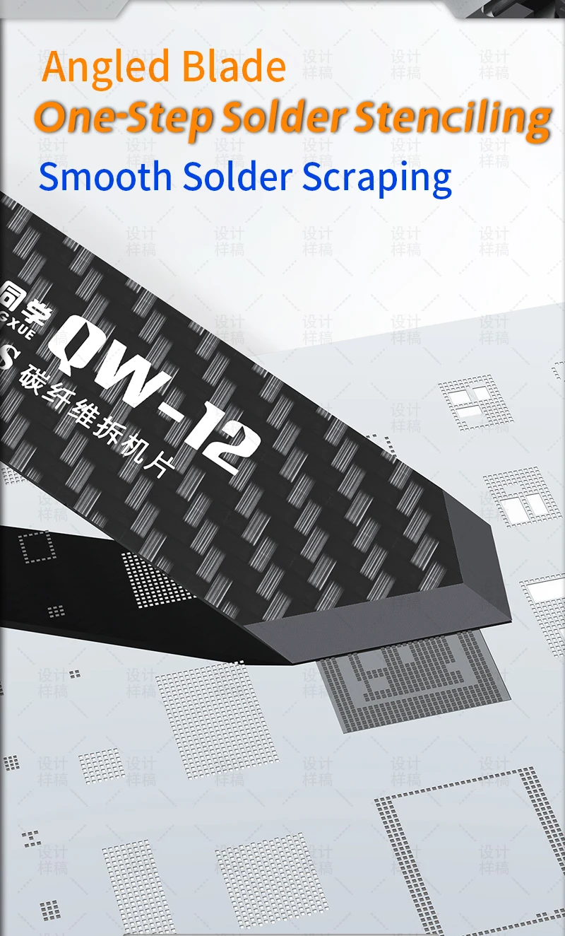 JTX QW11-14 Kohlefaser-Hebelwerkzeug Lötwerkzeug Hochtemperaturbeständiges LCD-Bildschirm-Demontagewerkzeug Handy-Reparaturwerkzeug – Detail 6