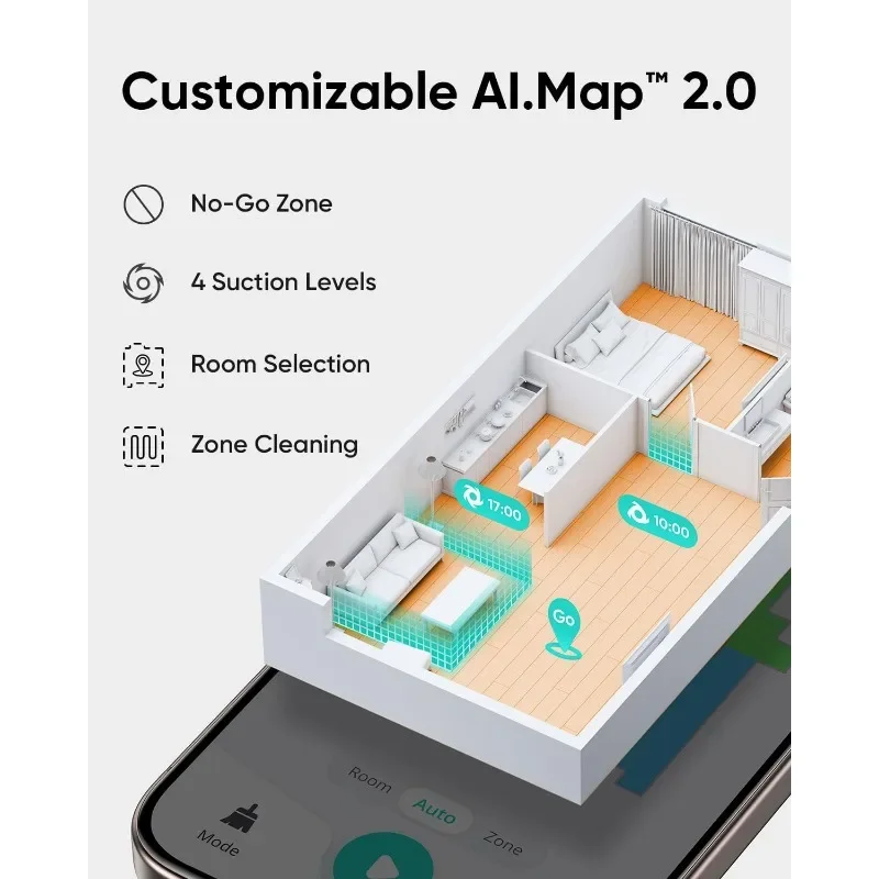 Eufy L60 Robot aspirapolvere con stazione autosvuotata, tecnologia districante per capelli, pulizia a mani libere fino a 60 giorni, aspirazione 5,000 Pa