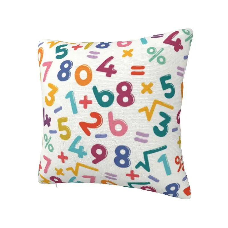 Nordic Colorful Math And Numbers Cushion Cover Polyester Teacher Student Pillow Case Home Decor