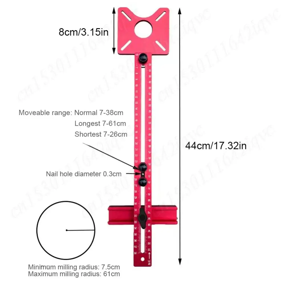 4 in 1 อลูมิเนียมอัลลอยด์เราเตอร์ตัดวงกลมจิ๊กเราเตอร์มิลลิ่งร่องยึดมัลติฟังก์ชั่ตู้ฮาร์ดแวร์จิ๊กสําหรับงานไม้