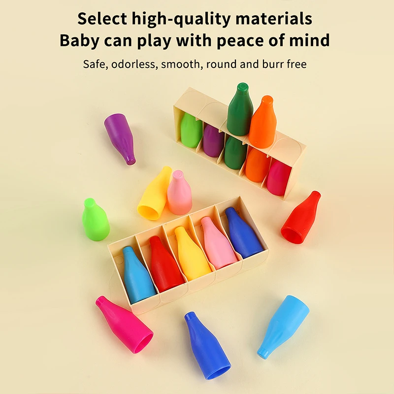 子供向け楽しい飲料カラーマッチおもちゃ 10/20本ボトル + ベース、幼児向け推測記憶トレーニングインタラクティブパズル