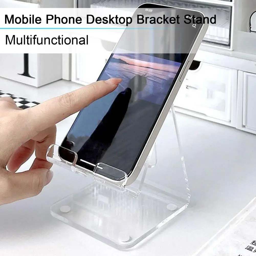 Mobile Phone Holder  Fashion Non-slip Anti-skid  Desktop Mobile Phone Holder with Clear Base Office Supplies