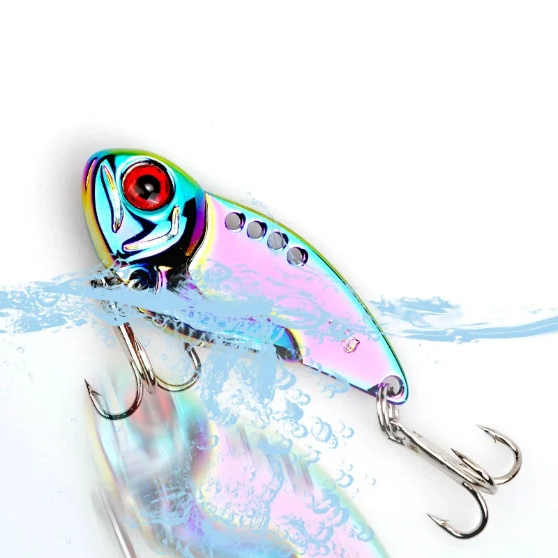 

1pcs 7g/10g/12g/15g Sea Fishing Bait Long Casting Lure Vibrating Colour VIB Metallic Sequins Road Lure 3D Fish Eye Simulation