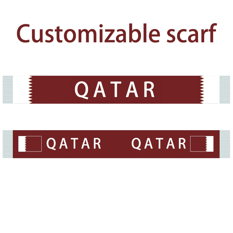 Arincessbo custom banner scarf flag 15x150cm Qatar football sports scarf double-sided printed polyester