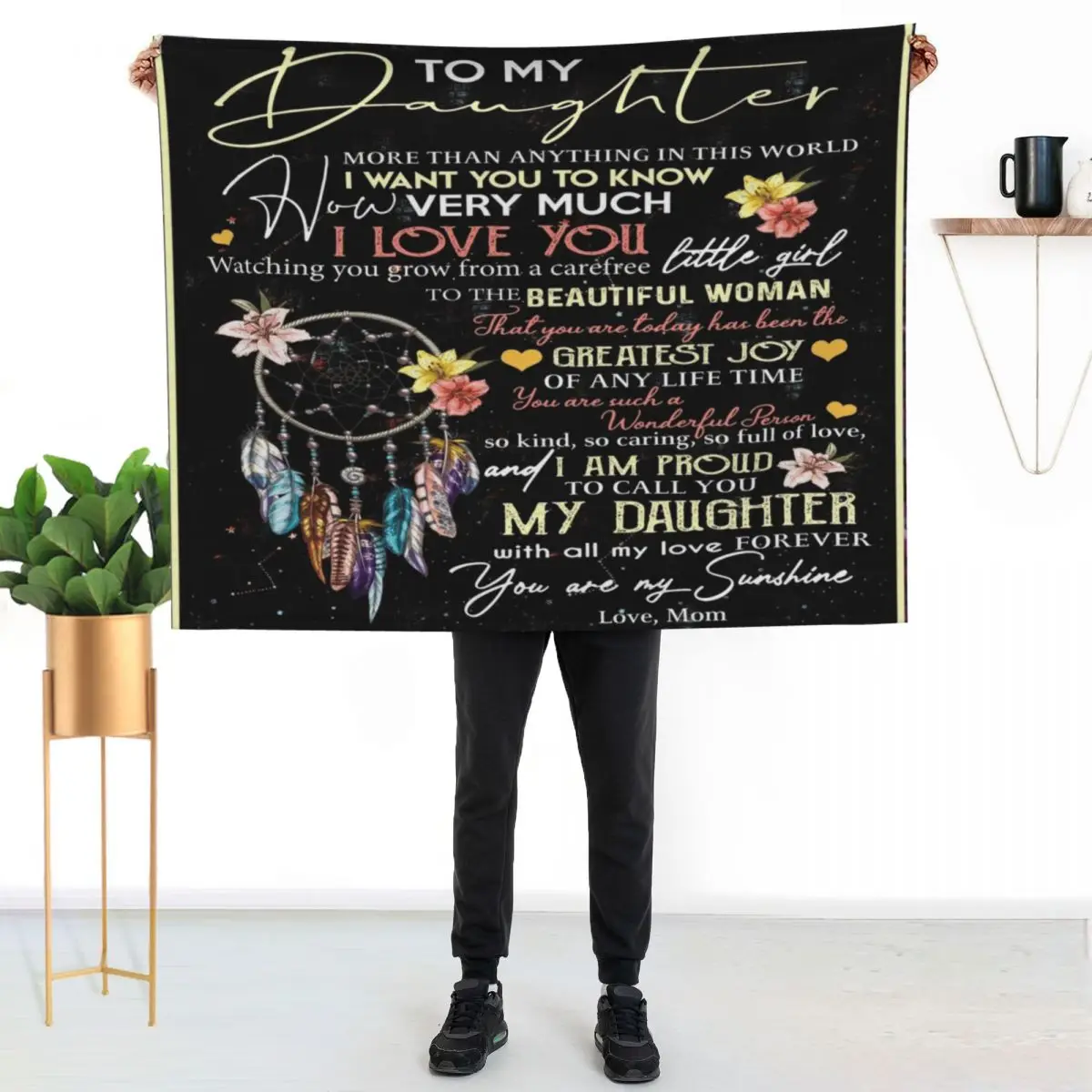 To My Daughter More Than Anything In This World Quilt Blanket For Family Throw Blanket Luxury Throw Flannel Luxury St Blankets