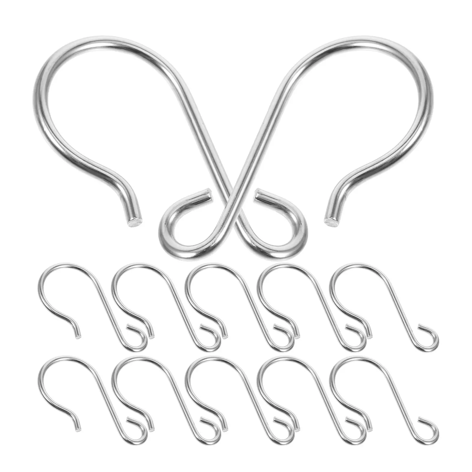 

100pcs Stainless Steel Hooks Heavy Duty for Curtain Track Rollers Home Office Decor Spacesaving Elegant
