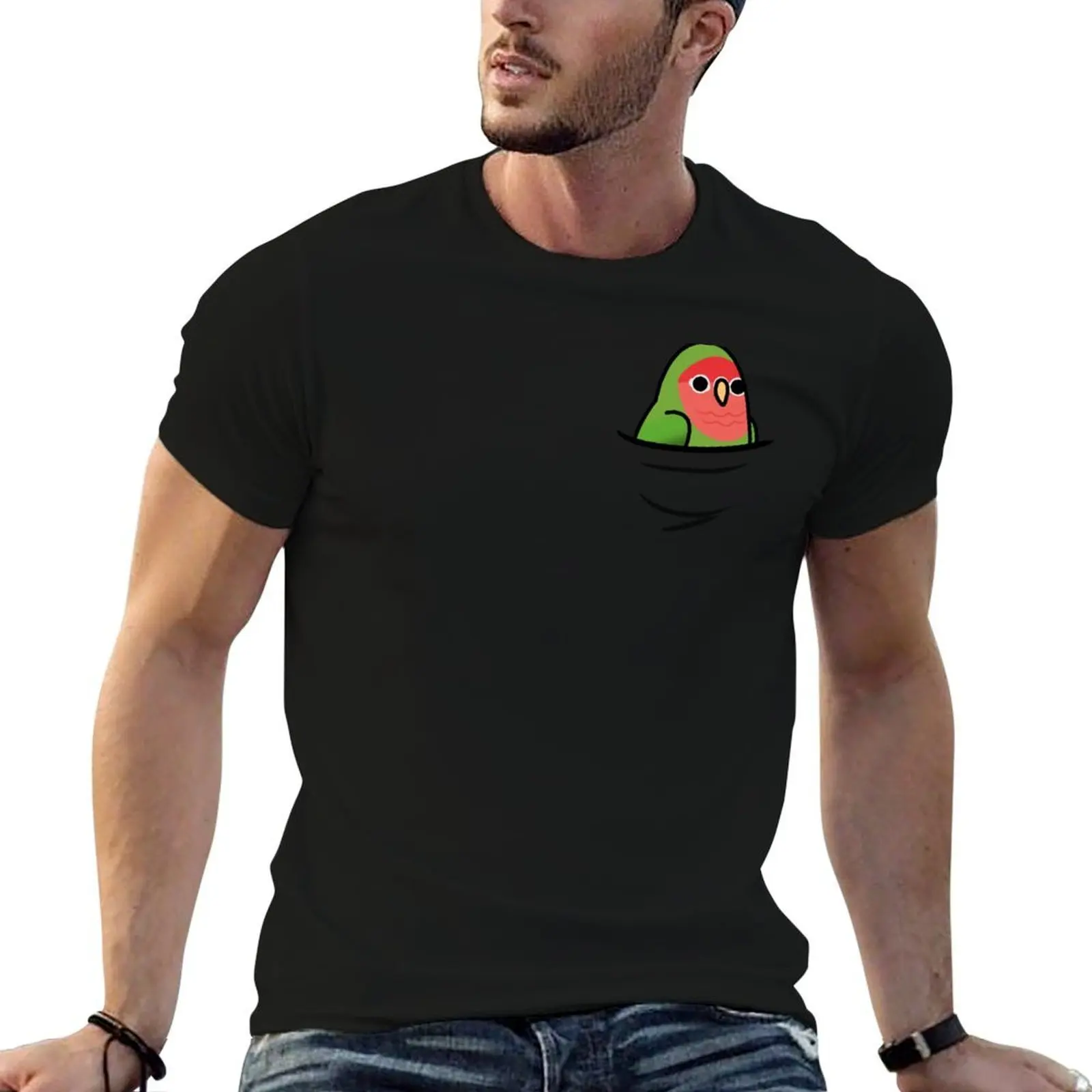 

Too Many Birds! - Peach Faced Lovebird T-Shirt man t shirts cotton t shirt man designer man t shirts for men casual T-Shirt