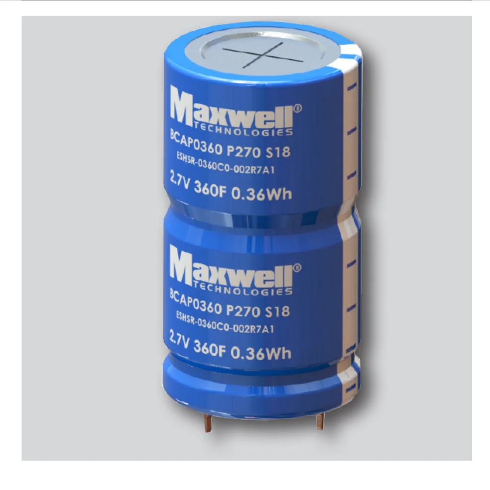 

Super Capacitors Maxwell Standard Series 2.7V 360F Ultra Capacitor Charger BCAP0360P270S18 ESHSR-0360C0-002R7A1 SuperCapacitor