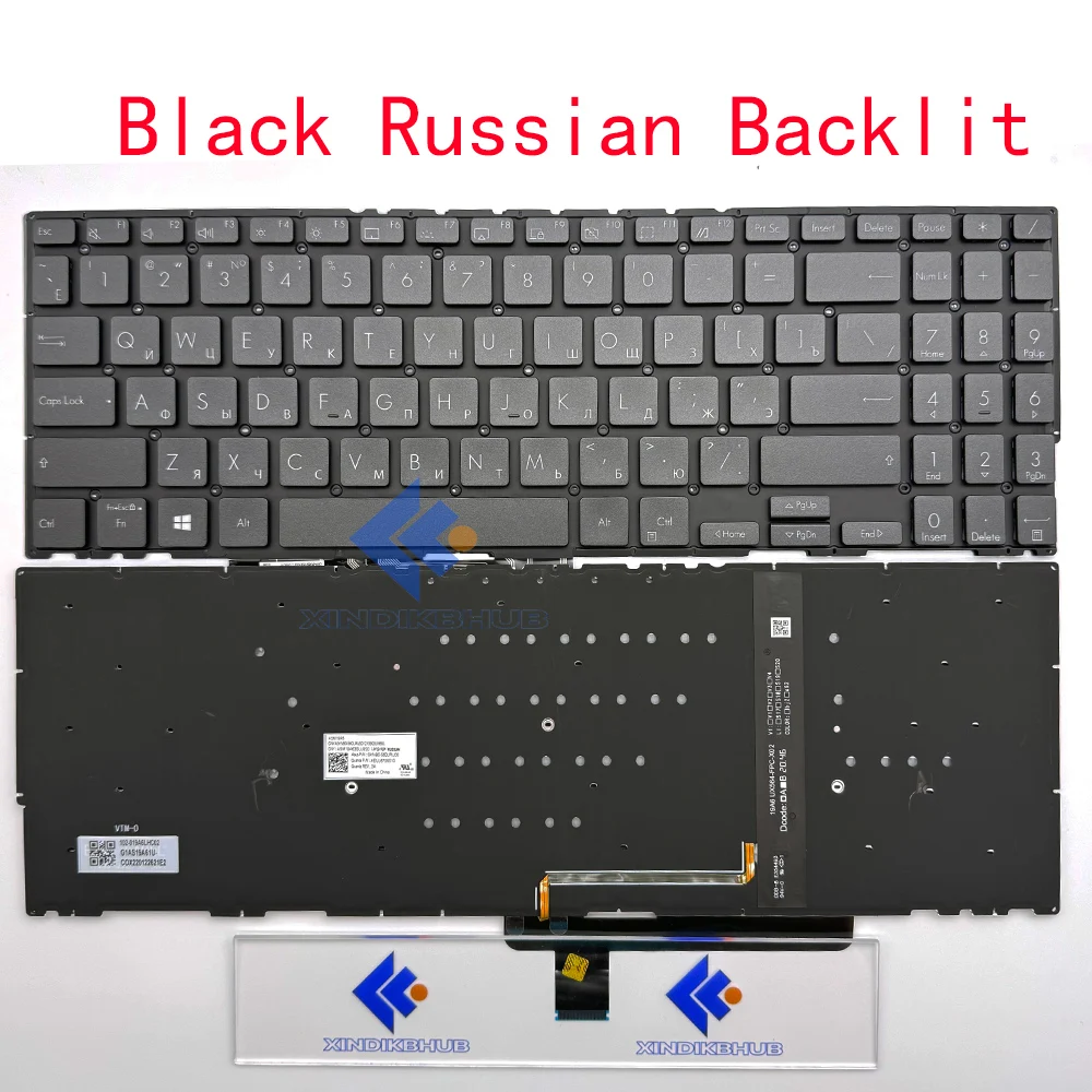 XIN-Russian-US Backlit Laptop Keyboard For ASUS ZenBook UX564 UX564E UX564EH UX564EI UX564P UX564PH UX564PI Q538E Q538EL