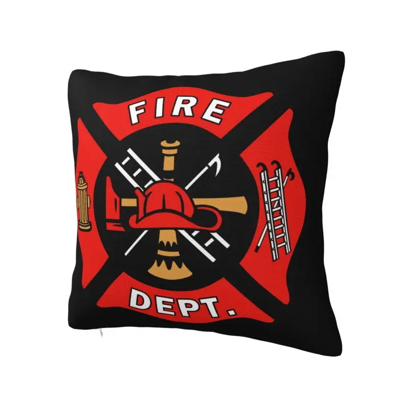 Custom Luxury Fireman Fire Rescue Cushion Covers Polyester Firefighter Pillow for Car Square Pillowcase Bedroom Decoration