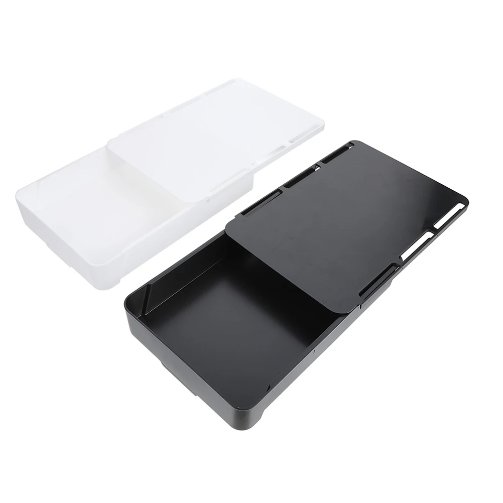 2pcs Storage Box Self-Adhesive Under Desk Drawer Hidden Desktop Organizer For Pens Erasers Office Supplies Table Bottom