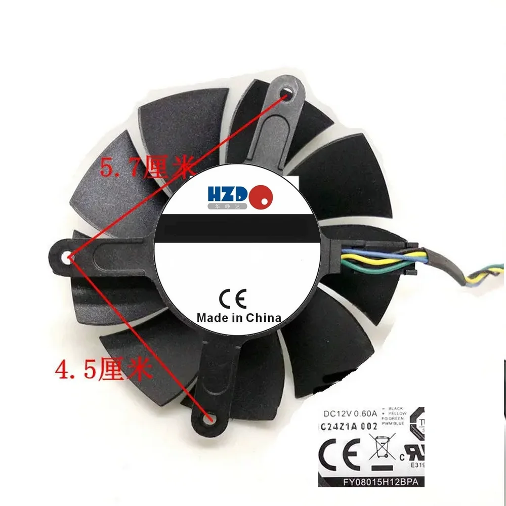 FY08015H12BPA 75mm Graphics/Video Card Cooler Fan Replacement 45mm*56mm*69mm  4Pin for GTX560 GTX560TI