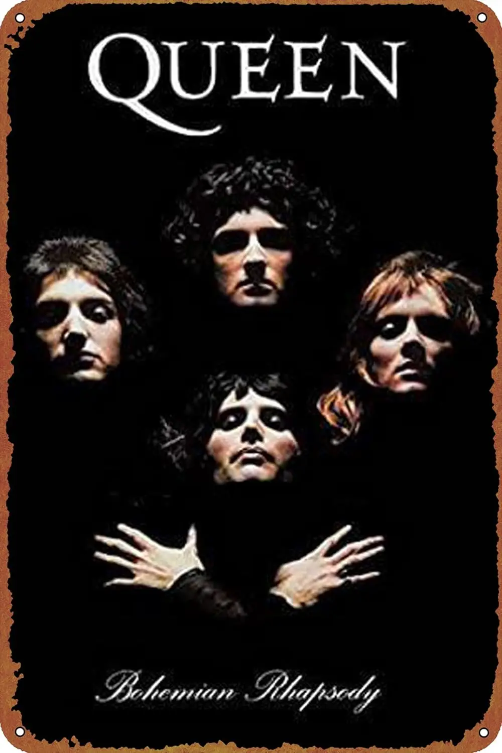 Queen: Bohemian Rhapsody (Music Video) Movie Poster Vintage Look Tin Metal Sign Wall Decoration 8x12 Inches