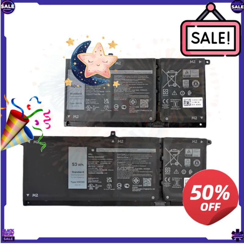 SWZY JK6Y6 H5CKD 40Wh/53Wh Laptop Battery for Dell Latitude 3410 3510 Inspiron 5300 5401 5400 2-in-1 Vostro 14 5402 5502 5501 P1