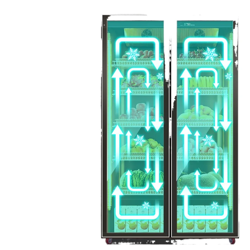 

Fresh-keeping cabinet Vegetable refrigeration display Commercial supermarket Air curtain cabinet Refrigerator