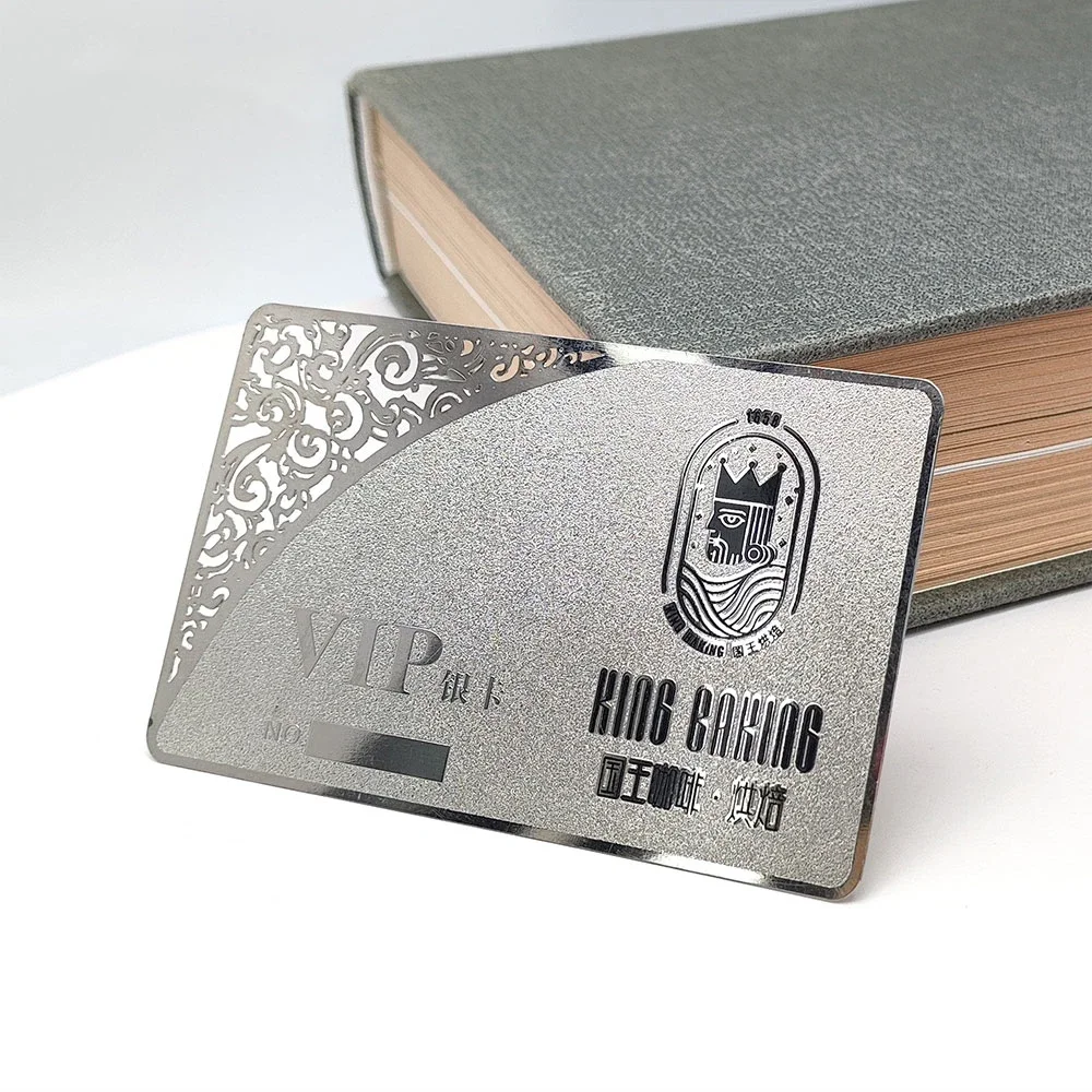 Customized Luxury Business Card Laser Cut Stainless Steel Metal Membership Card