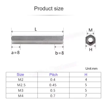 10pcs M2 Aluminum Standoffs Hex Aluminum Spacer Column Post Spacing Screws for RC Model Parts
