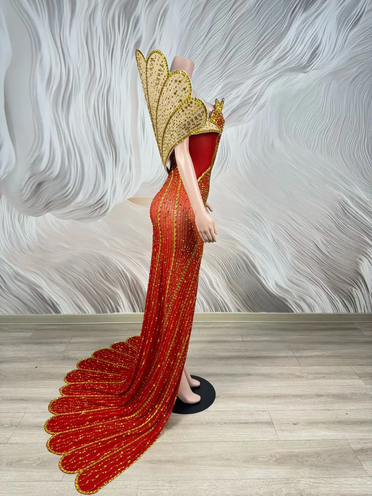 

Вечернее платье Heijialun Fashion класса люкс: сексуальное, с прозрачными вставками, разрезом и шлейфом, для дня рождения, вечеринки, свадьбы, платье королевы