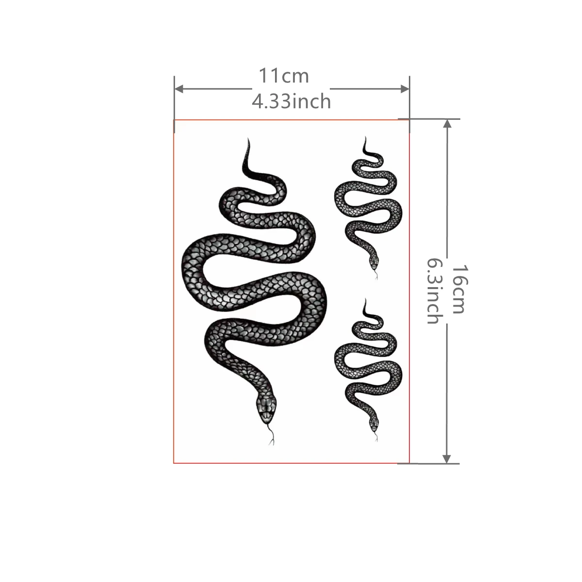 1 Sheet Snake Hand Tattoo Sticker Waterproof Lasting Temporary Tattoo