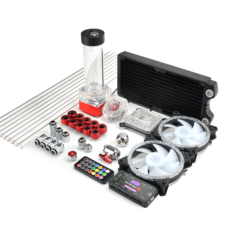 Syscooling DIY PC water cooling for Intel/AMD CPU socket liquid cooling whole set with 240mm radiator RGB lights