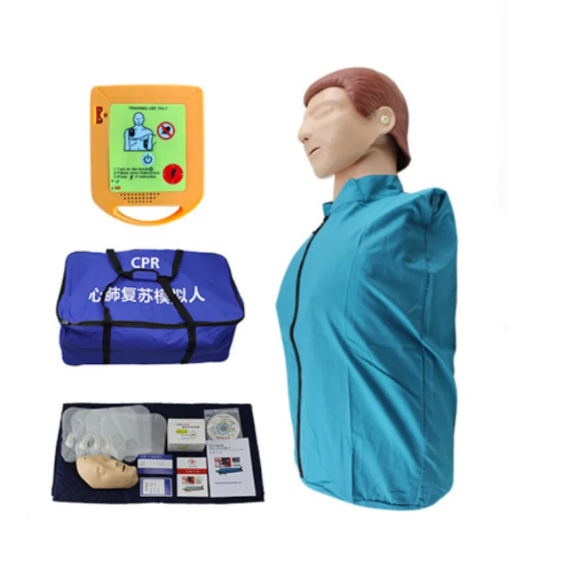 

Advanced Half-Body Cardiopulmonary Resuscitation and Small AED Training Machine Model (for training only)