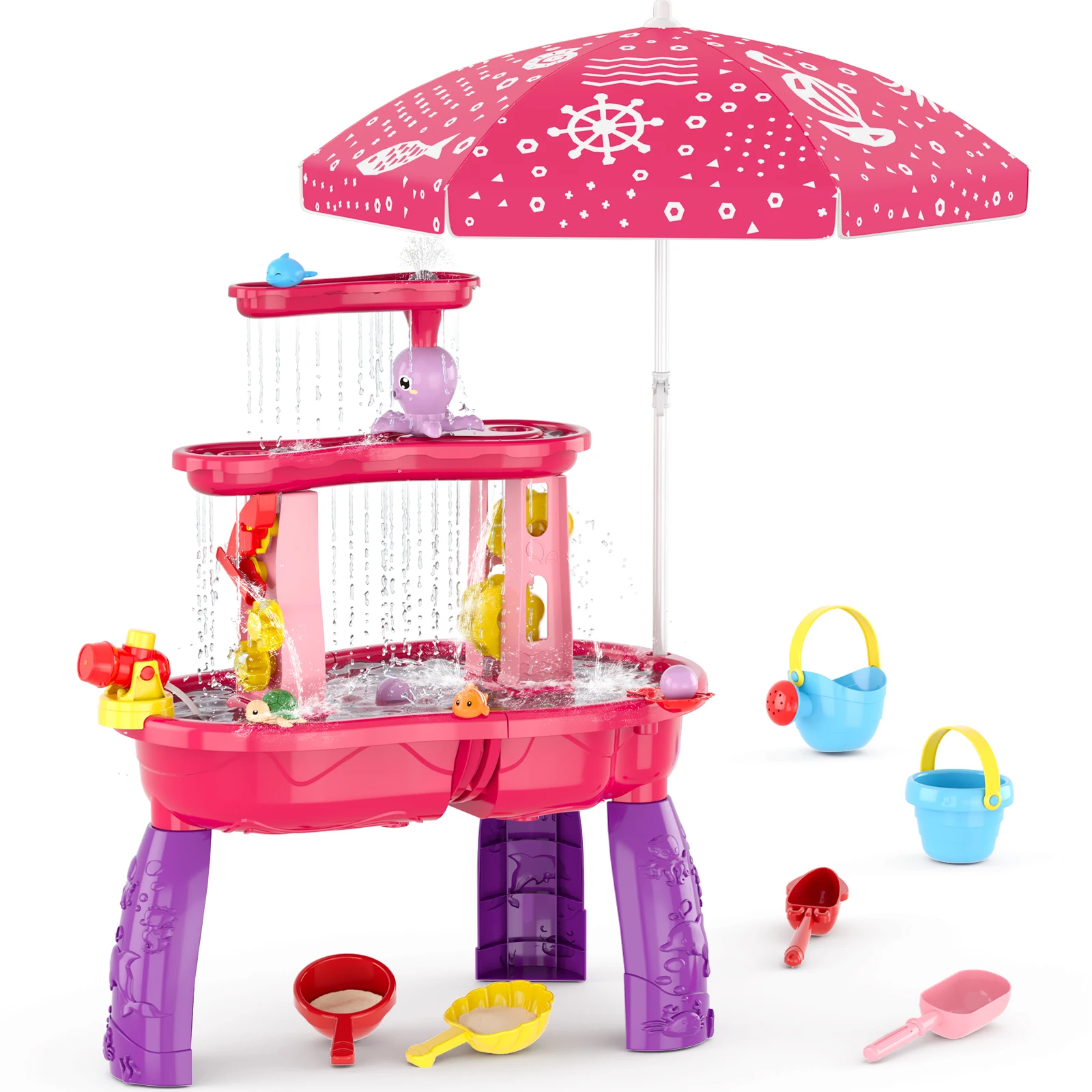 Children's Beach Toys Outdoor Garden Bunker Set Summer Beach Children Parent-child Interactive Toy Splash Sand Table Water Toys