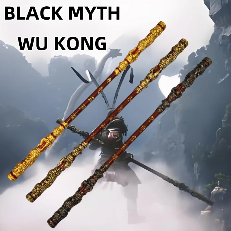 100 cm schwarzer Mythos Wukong Cudgel PU Golden Hoop Stick Echte Größe Wukong Waffe japanische Katana Schwert Cosplay Prop Home Dekoration
