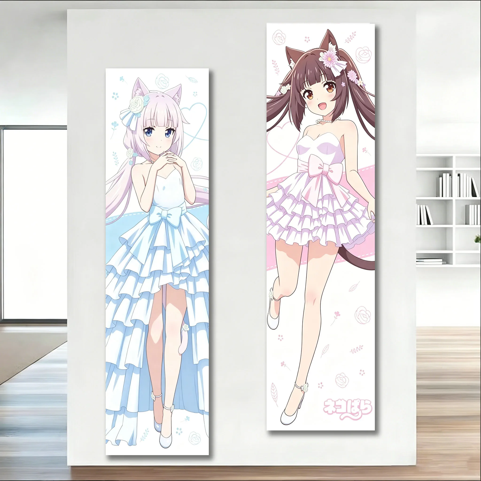 Nekoparas Chocola&Vanilla Wall Tapestry Large Long Tapestry Bedroom Elegant Home Background Cloth Room Stuff Anime Aesthetic Art