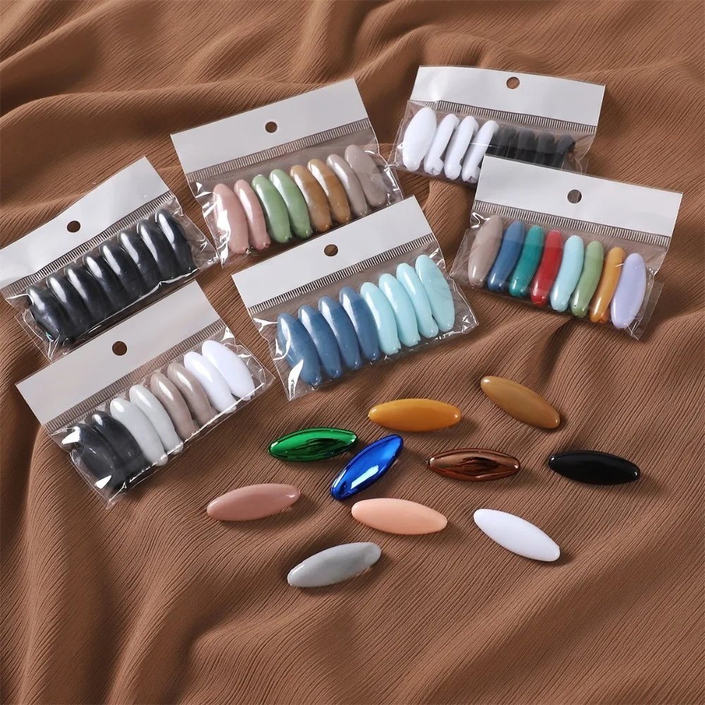 8pcs/set New Solid Color Plastic Brooch Needle Elegantly Scarf Accessory Hijab Brooch Fix Scarf Brooch