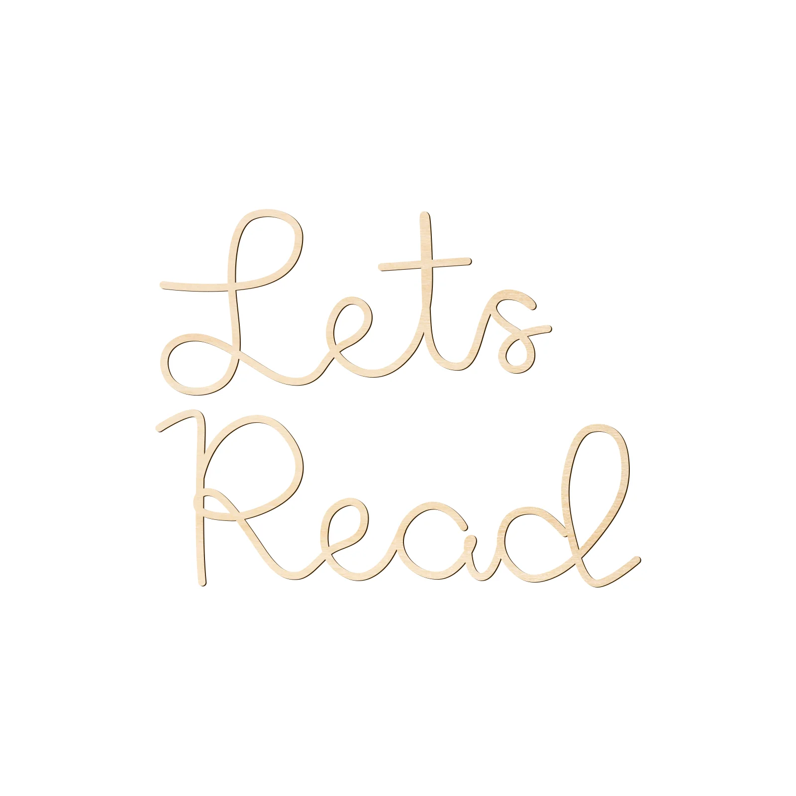 Let's Read Targa da parete in legno - Decorazione per la cameretta dei bambini, angolo di lettura, decorazione in legno naturale a tema libro di fiabe (9,9x25,9 cm)