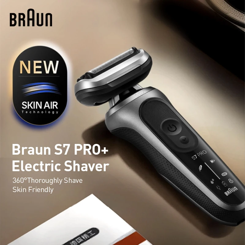 Braun Series 7 Pro+ SkinAir Electric Shaver 3 Modes Reciprocating Blade Cloud Suspension Rechargeable Razor for Smooth Shaving