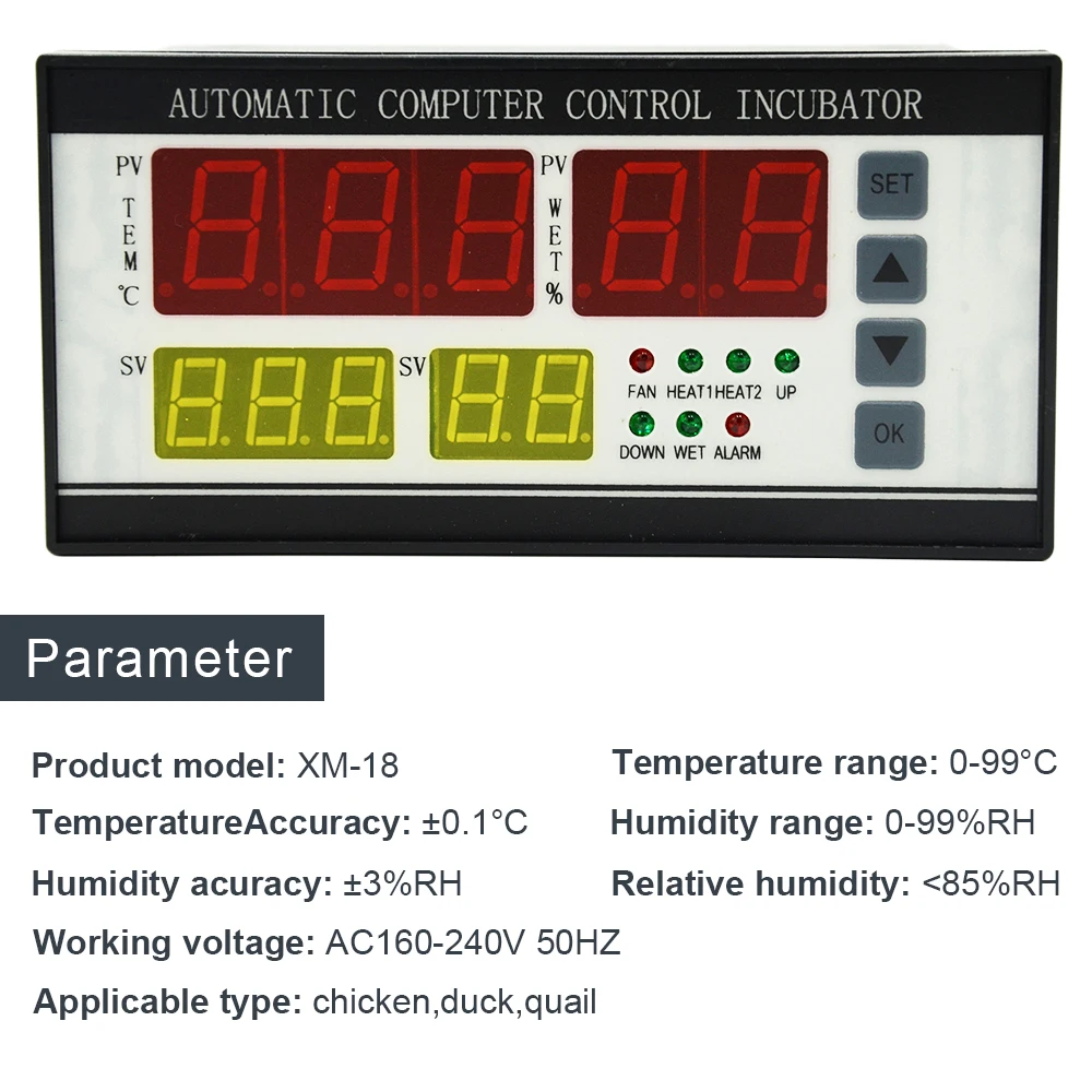 XM-18  Wholesale Chicken Duck Goose Incubator Controller Incubator Parts  Multifunctional Automatic Incubator Controller AC