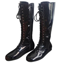 Black hulk hogan Boots Pro Wrestling Lace Up Costume Boots yellow - Choice of Color Motorcycle