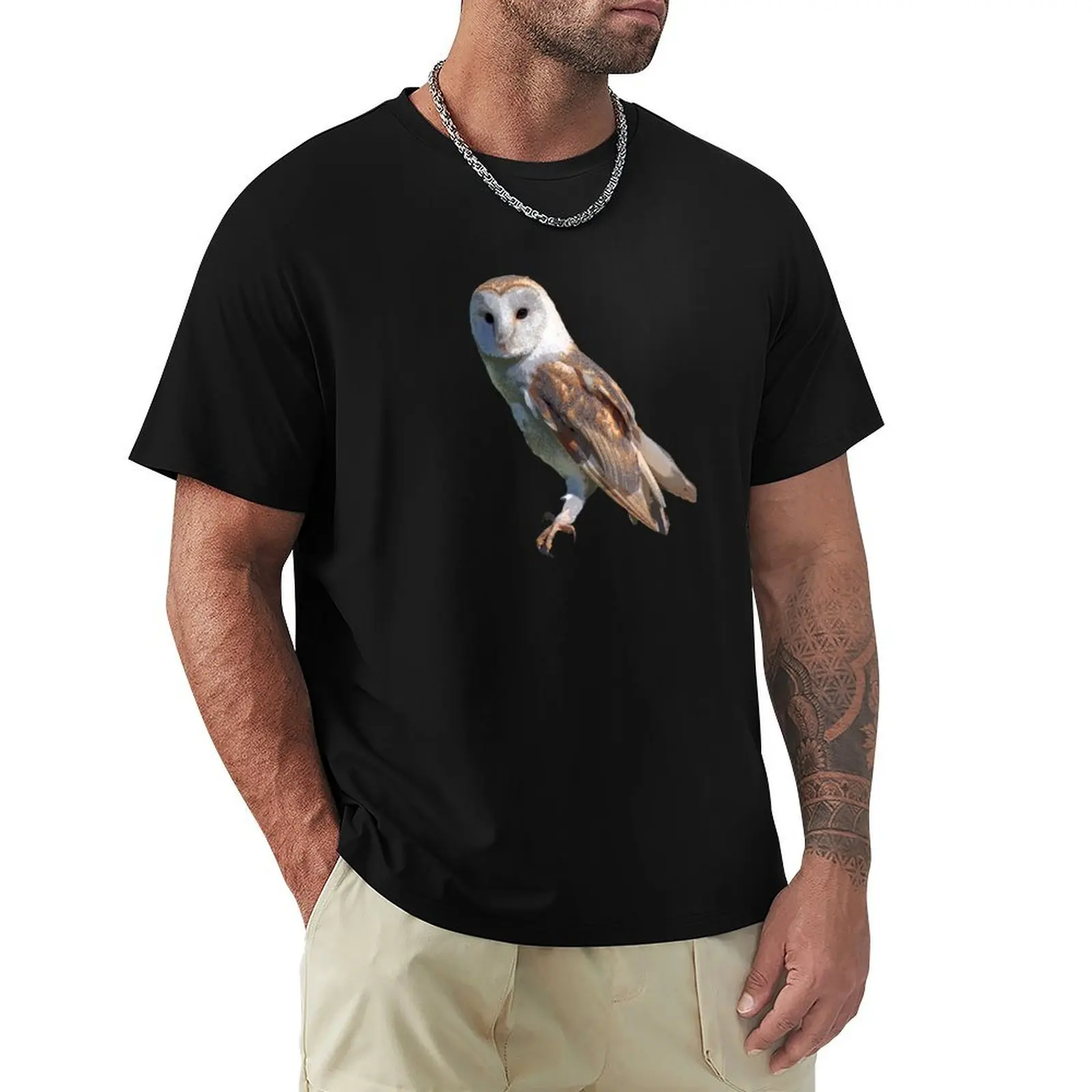 

Barn Owl Color Print T-Shirt vintage clothes luxury designer mens graphic t-shirts anime