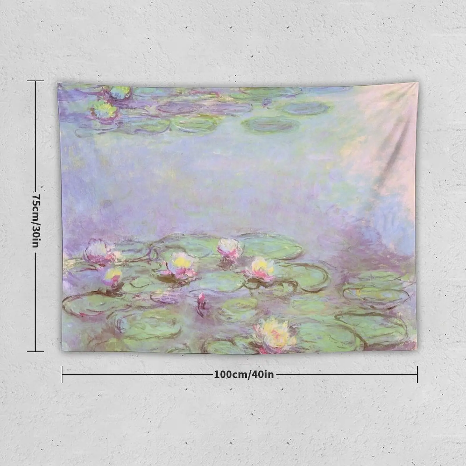 Le Bassin aux Nymphéas Lilas de Claude Monet - Lilac Water Lilies Tapestry Wall Deco Luxury Living Room Decoration Tapestry