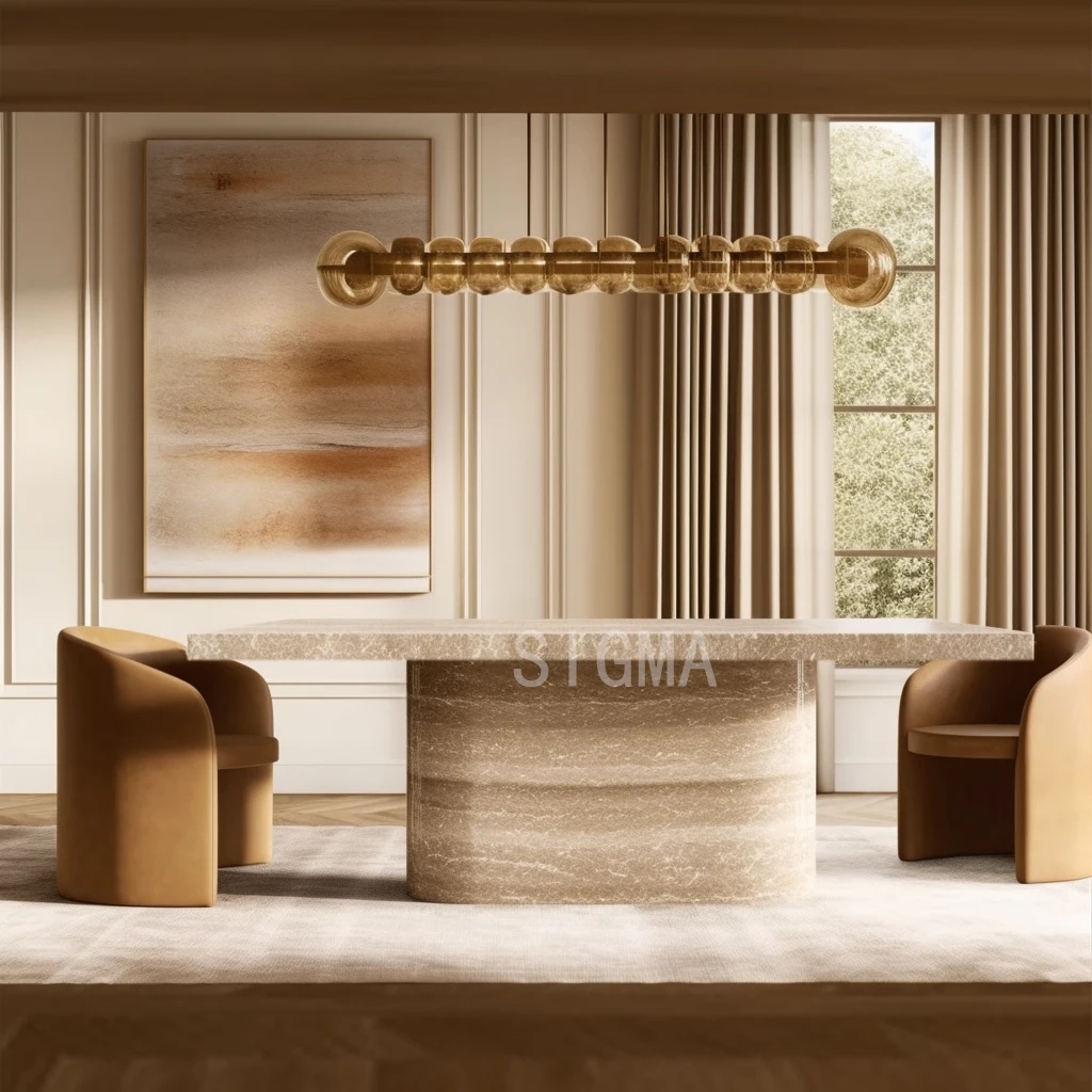 Italian Minimalism Master Design Marble Dining Room Set Durable Space-Saving Comfortable Ladder for School & Hotel Use