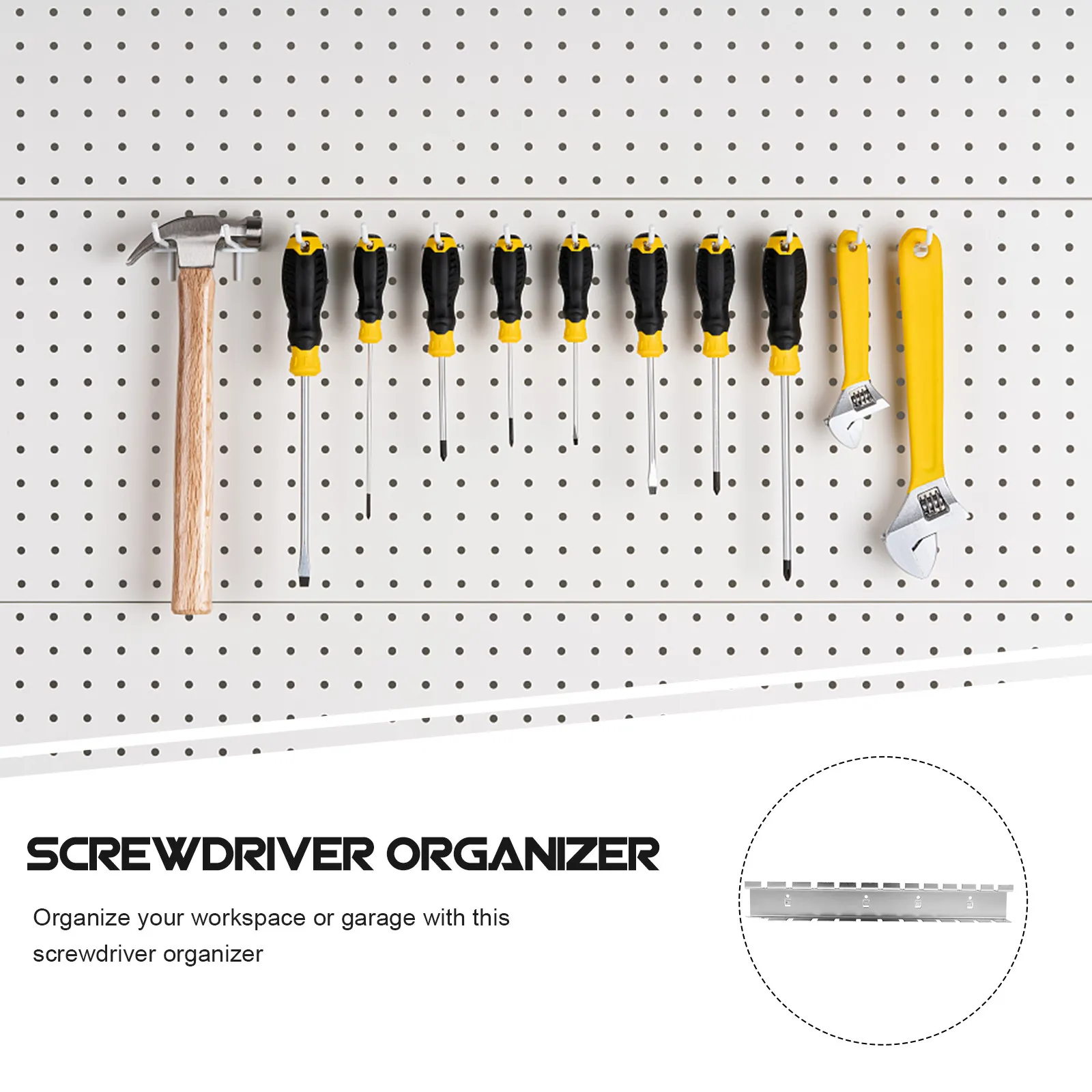 1Pcs Abrasion Resistant Aging Proof Metal Pegboard Screwdriver Hook Wall Mounted Tool Holder Display Shelf Organizer Rack