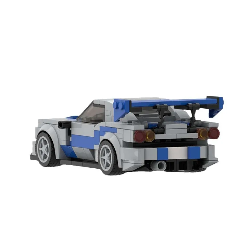 New R34 Skyline GTR City MOC Car Racing Building Block Ideas Speed Champion Super Race F1 Technical Vehicle brick Christmas Gift