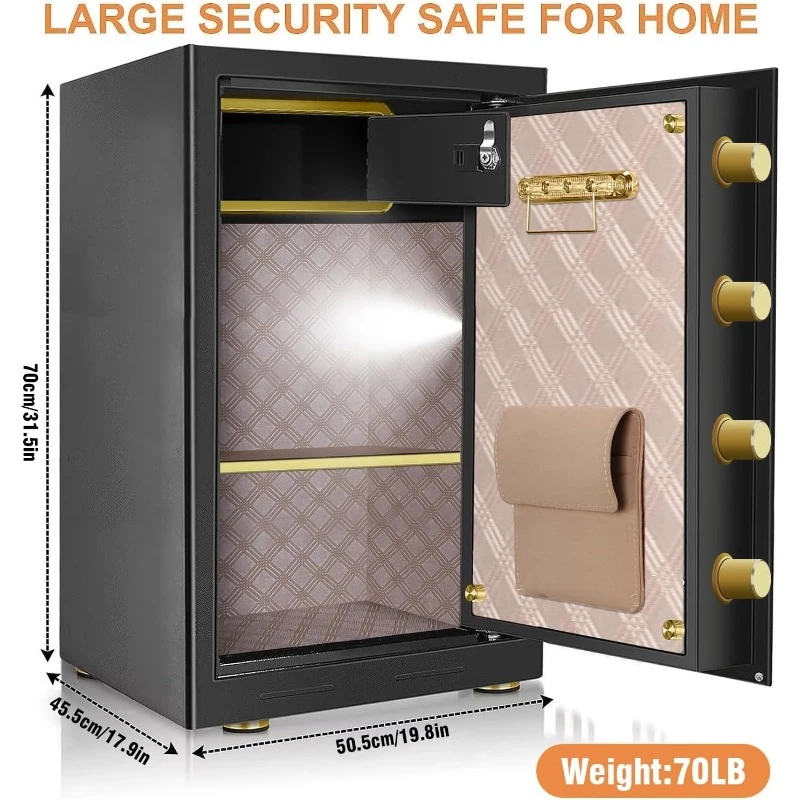 6.1 Cu ft Extra Large Home Safe Fireproof Waterproof, Anti-Theft Digital Home Security Safe Box With Hidden Compartment