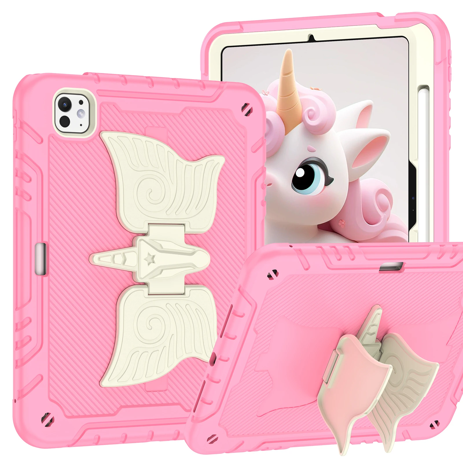 Cute Unicorn Stand Tablet Case For iPad  2025 7 8 9 10th 11th Generation KickStand Air Pro 11 10.2 10.9 inch Hard Cover