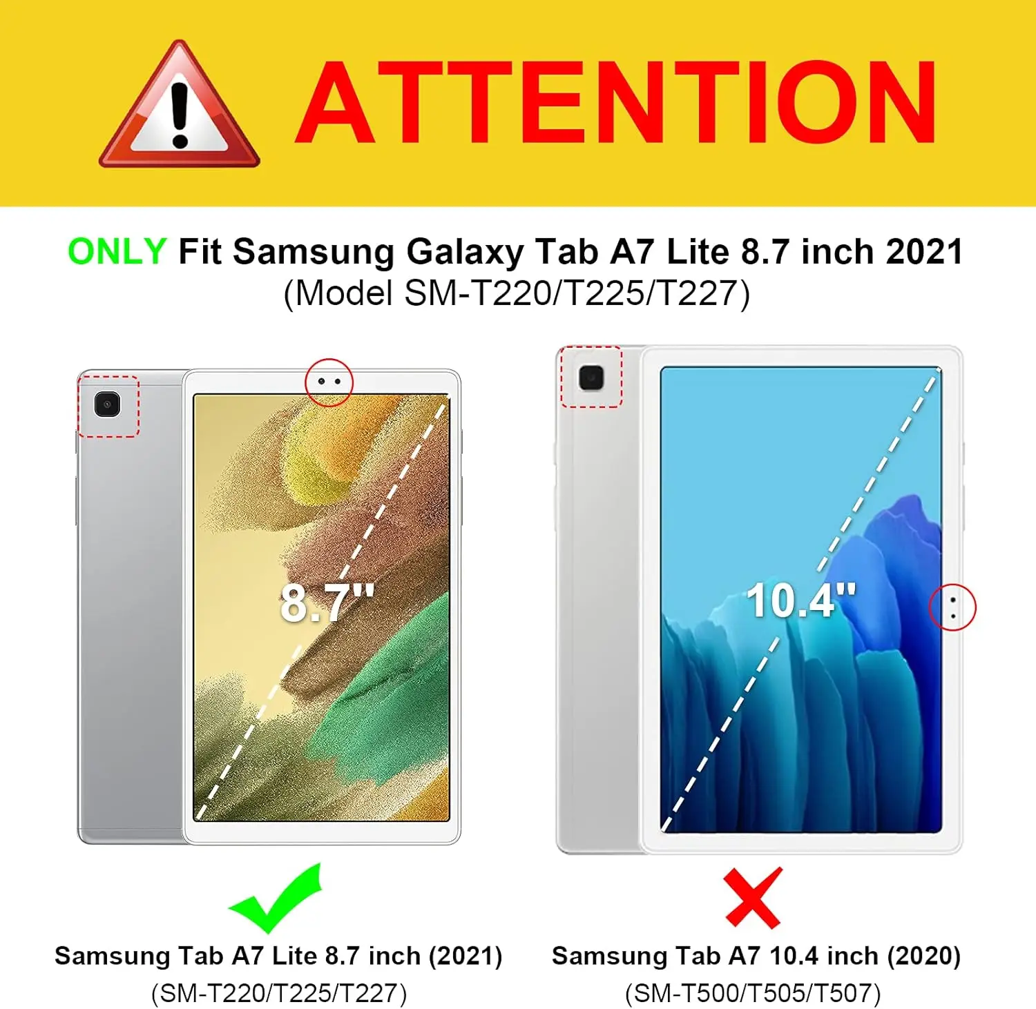 Case for Samsung Galaxy Tab A7 Lite 8.7 inch SM-T220 T225 2021 Protective Tablet Cover with Bracket，Duty Rugged