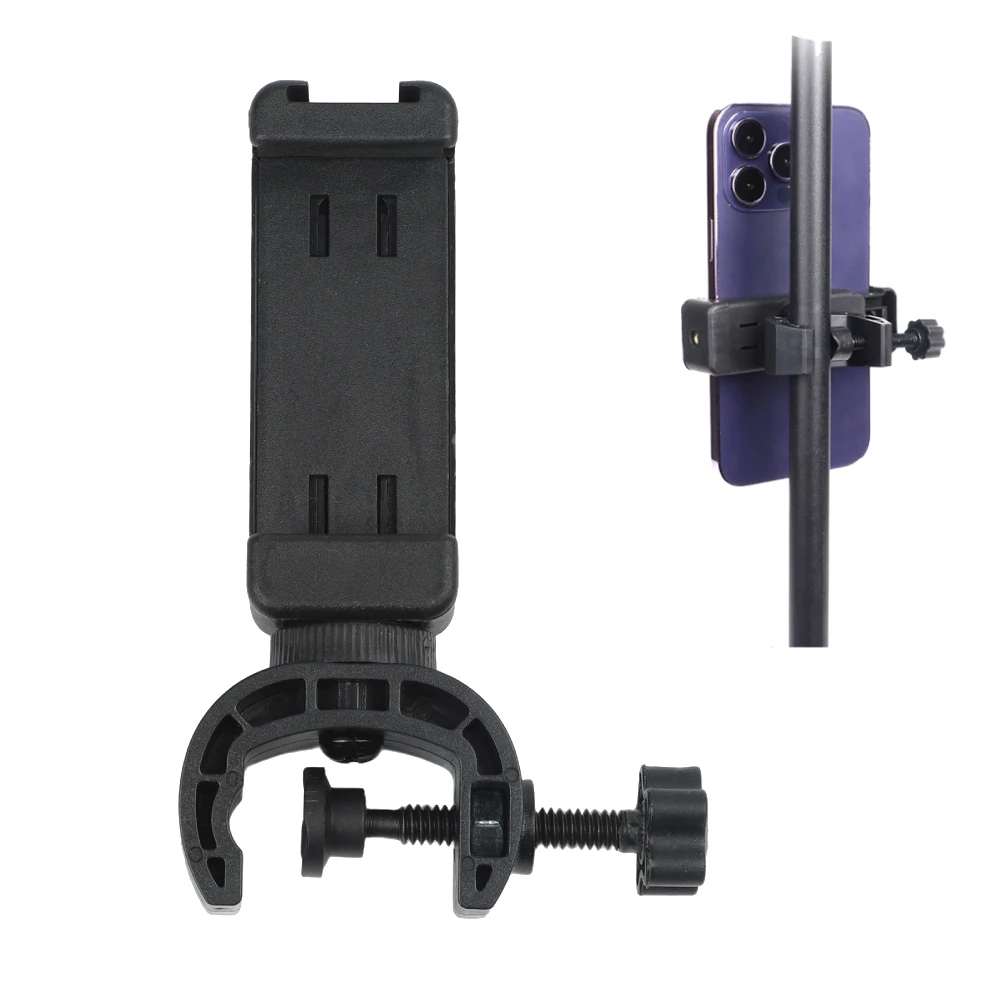360 Degree Rotating Microphone Stand Mount Tripod Phone Holder For Smart Phones For Live Streaming Photography And Travel