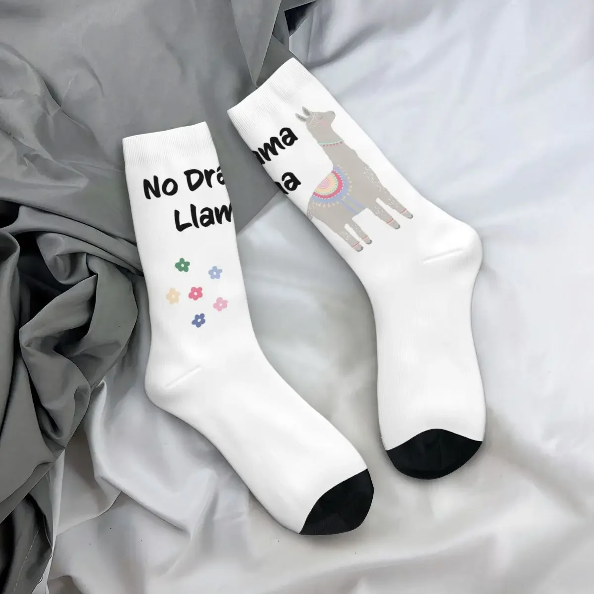 No Drama Llama Calcetines Harajuku Medias de alta calidad Calcetines largos para todas las estaciones Accesorios para regalo de cumpleaños de hombre y mujer