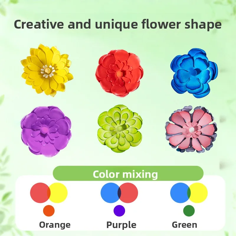 58 pçs cor flores diy decoração blocos de construção líquido tie dye brinquedos conjunto botânico tijolos conjunto artesanato presente para meninas amigos crianças