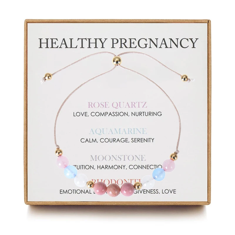 Healthy Pregnancy Gifts Natural Stone Bracelets for Pregnant Women, Pregnancy Gifts for Expecting Mom & First Time Mom Mothers