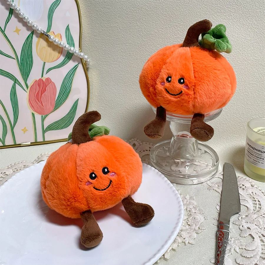 

Японская милая плюшевая кукла в виде тыквы, кулон, брелок, подарок на Хэллоуин, забавный реалистичный брелок в виде тыквы, пушистая кукла, праздничные маленькие подарки