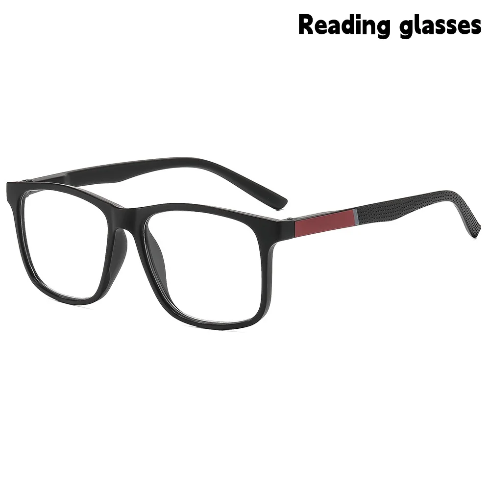 Square Large Frame Fashionable Reading Glasses for Men, Middle-Aged and Elderly Business Style Anti-Blue Light Reading Glasses